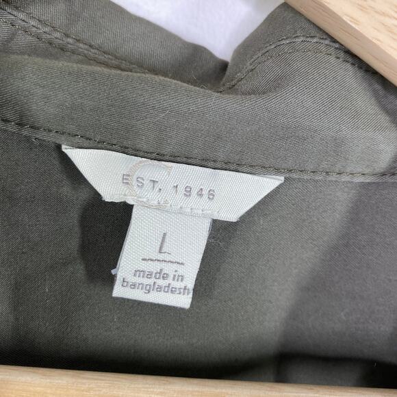 Cato Green Lightweight Button Front Belted Jacket Women's Size Large L - Picture 5 of 7